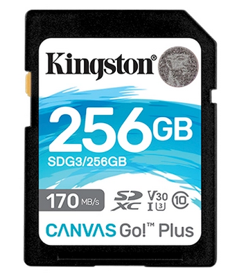 Карта памяти 256Gb SDXC Kingston Canvas Go! Plus Class 10 UHS-I U3 (SDG3/256GB)