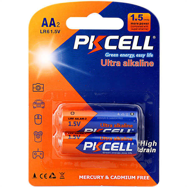 

Батарея PKCELL LR6-2BL, AA, 1.5V, 2шт. (16389)