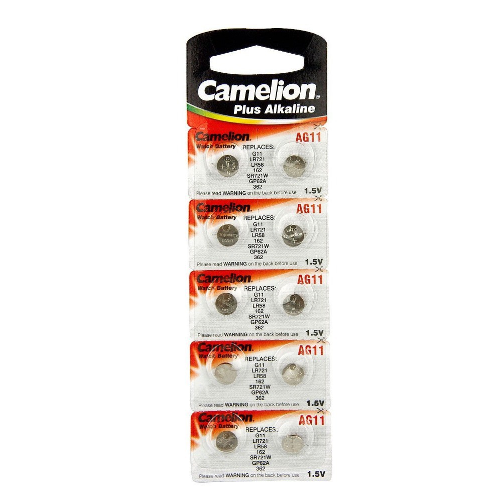 

Батарейка Camelion Mercury Free, LR58, AG11, LR721, G11, 162, GP62A, 362, SR721W, 1.5V, 10 шт. (12819)
