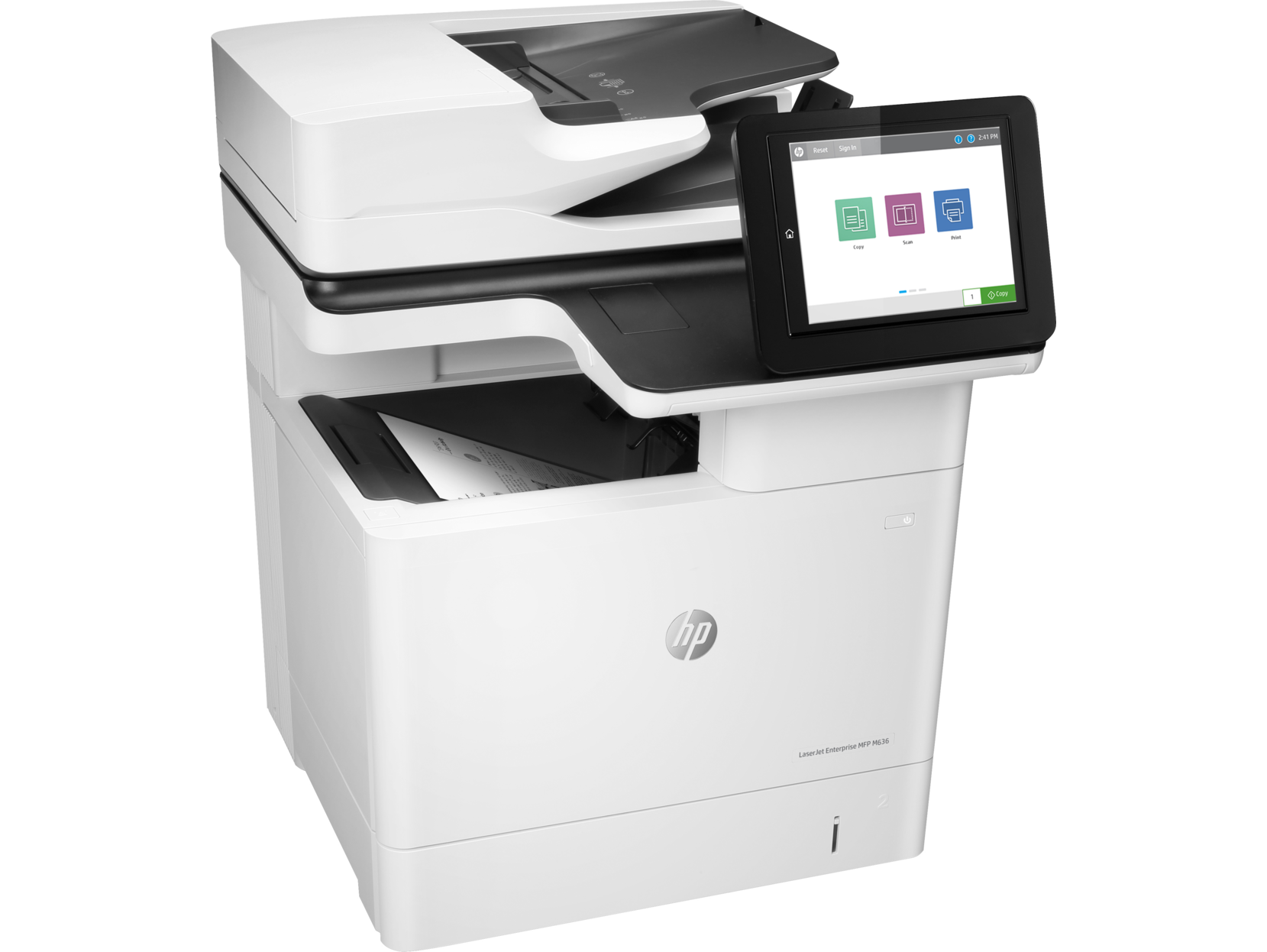 МФУ лазерный HP LaserJet Enterprise M636fh, A4, ч/б, 71стр/мин (A4 ч/б), 1200x1200dpi, дуплекс, ДАПД-150 листов, факс, сетевой, USB (7PT00A) - фото 1