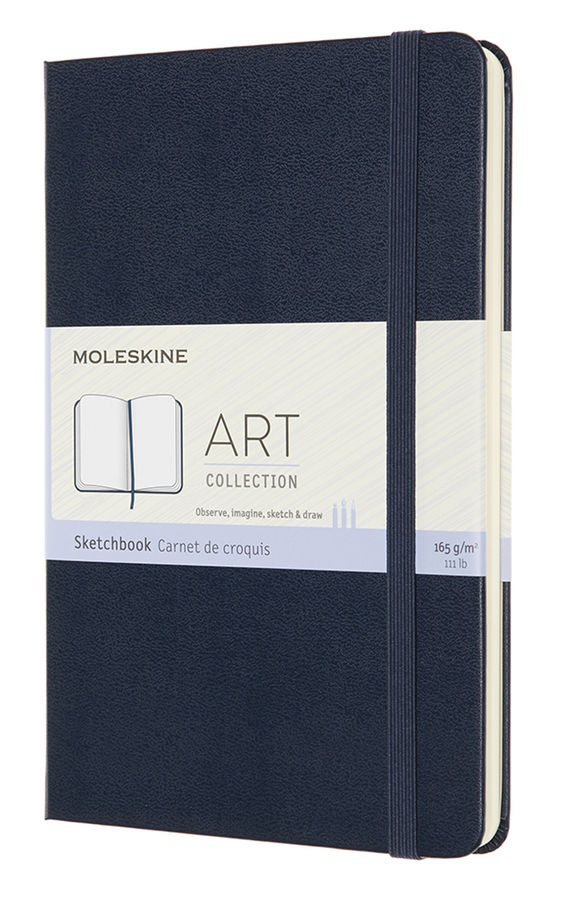 Блокнот для рисования 88 листов, 115x180 мм, мягкая обложка, синий сапфир, Moleskine ART SKETCHBOOK (ARTQP054B20)