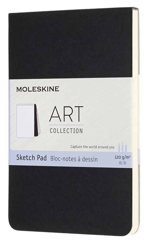 Блокнот для рисования 48 листов 90x140 мм 120гм мягкая обложка черный Moleskine ART SOFT SKETCH PAD ARTSKPAD2 1150₽