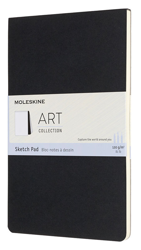 Блокнот для рисования 48 листов 130x210 мм 120гм мягкая обложка черный Moleskine ART SOFT SKETCH PAD Large ARTSKPAD3 2600₽