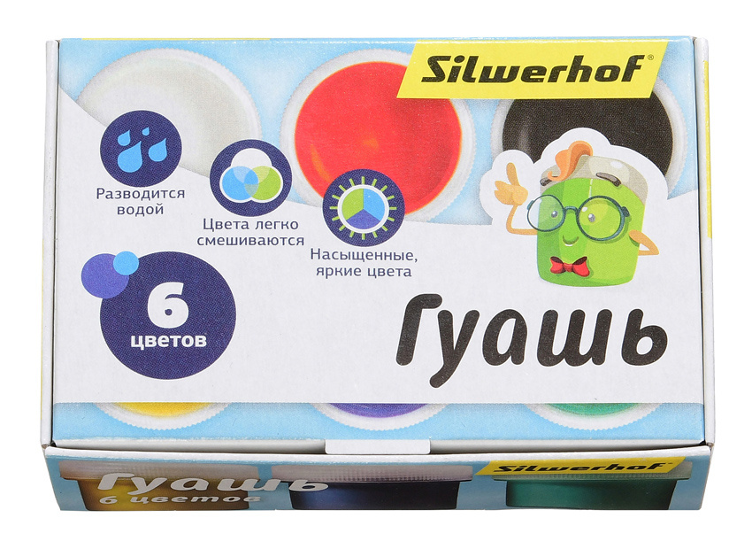 Краски гуашь 6 цветов Silwerhof