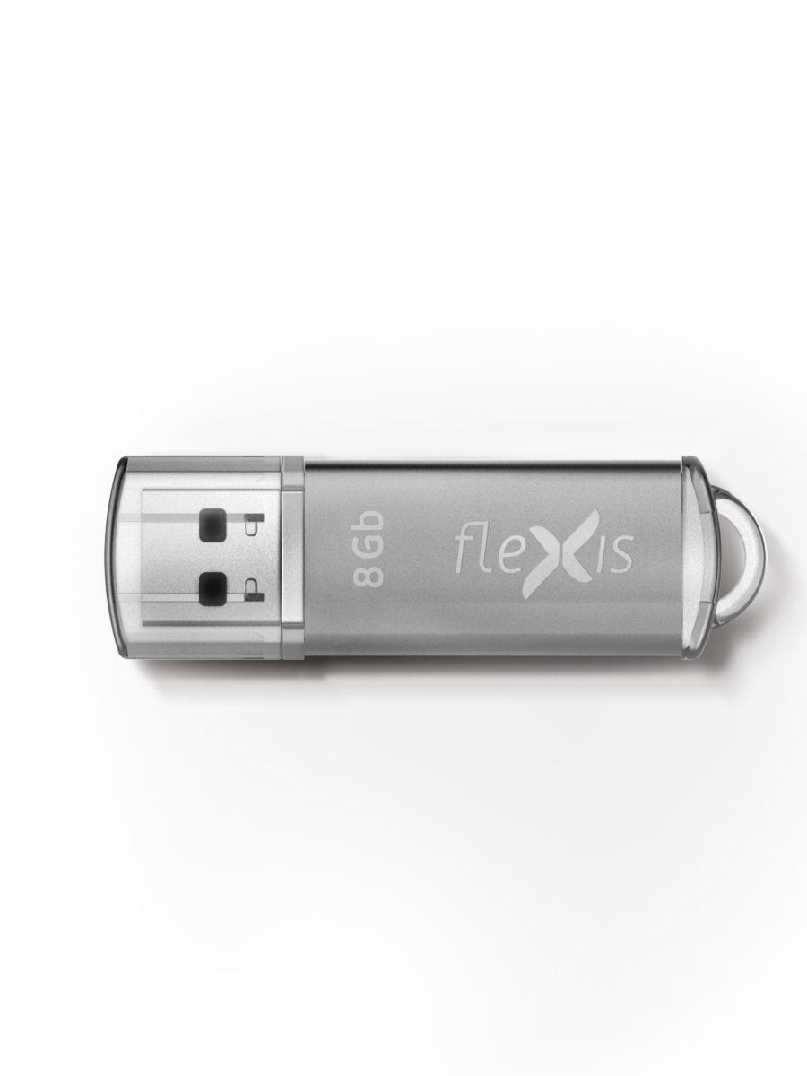 Флешка 8Gb USB 2.0 Flexis RB-108, серый (FUB20008RB-108)