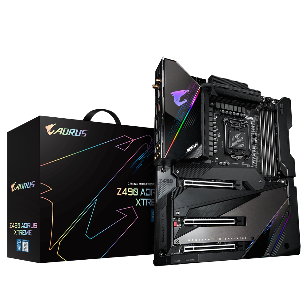 

Материнская плата GIGABYTE Z490 AORUS XTREME, Socket1200, Intel Z490, 4xDDR4, 3PCI-Ex16, 6SATA3, 7.1-ch, 2.5GLAN, 10GLAN, 8USB 3.2, 3USB Type-C, HDMI, EATX, Retail, Z490 AORUS XTREME