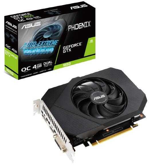 Видеокарта ASUS NVIDIA GeForce GTX 1650 Phoenix OC, 4Gb DDR6