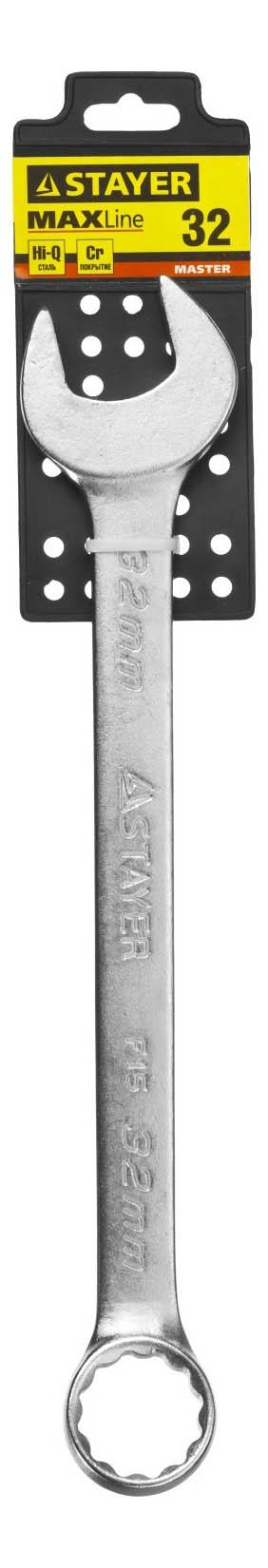 

Ключ гаечный комбинированный 32x32 мм, Hi-Q сталь, STAYER MASTER (27085-32), 0