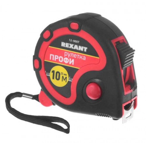 

Рулетка Rexant 12-9007, 10м x 25мм, прорезиненный корпус, 12-9007