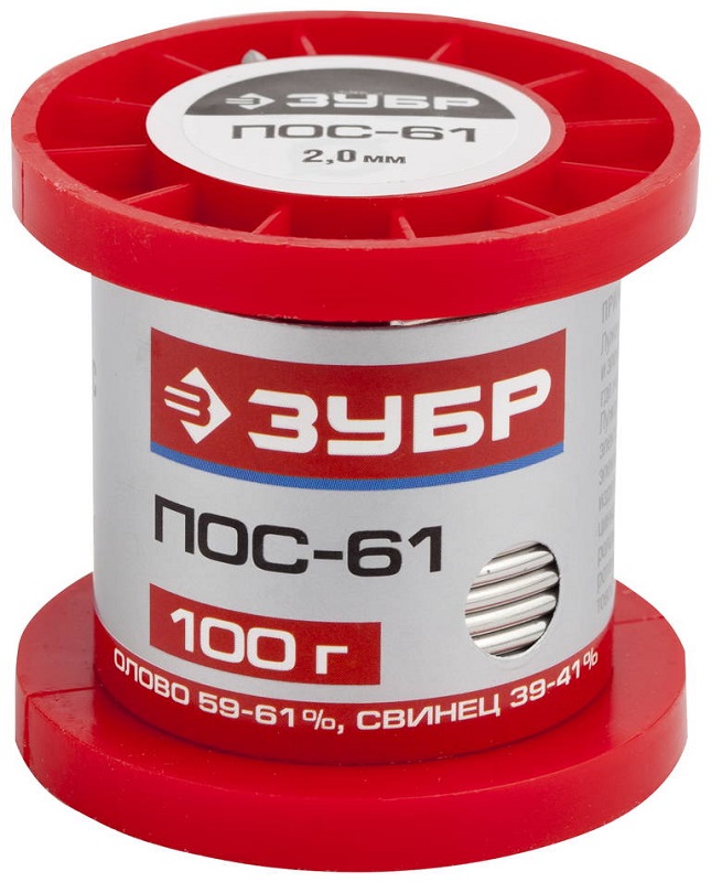Припой ЗУБР 55450-100-20, 2 мм, 100 г