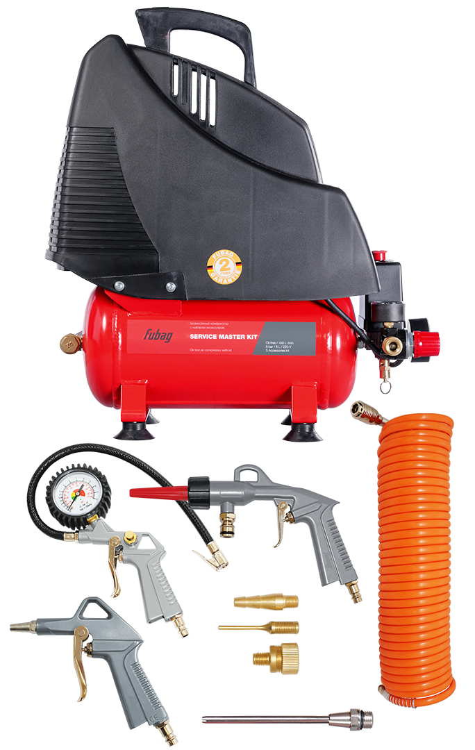 Компрессор воздушный Fubag Service Master Kit, 6 л, 180л/мин