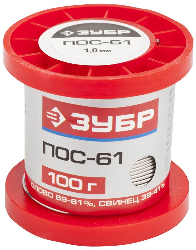 Припой ЗУБР 55450-100-10, 1 мм, 100 г