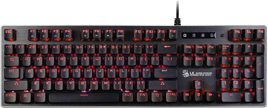 

Клавиатура проводная A4Tech Bloody B760 Black USB, механическая, оптические, подсветка, USB, черный/оранжевый, Bloody B760 Black USB