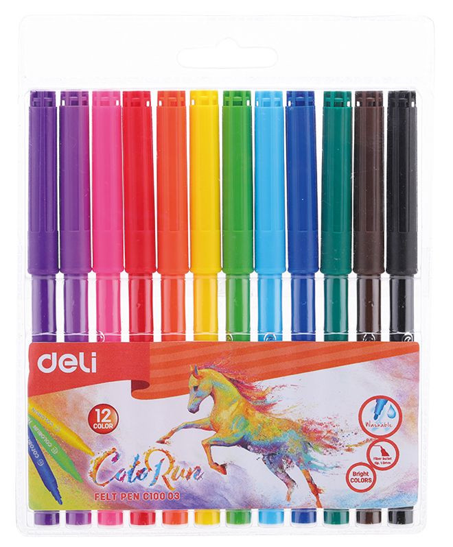 Фломастеры Deli Deli EC10003 ColoRun, 12 шт