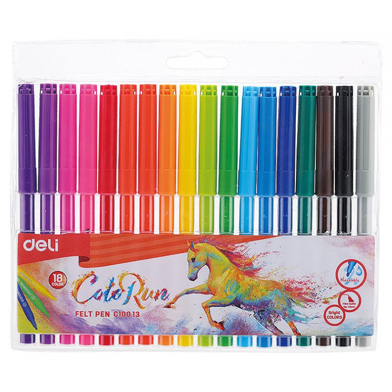 

Фломастеры Deli Deli EC10013 ColoRun, 18 шт, Deli EC10013 ColoRun