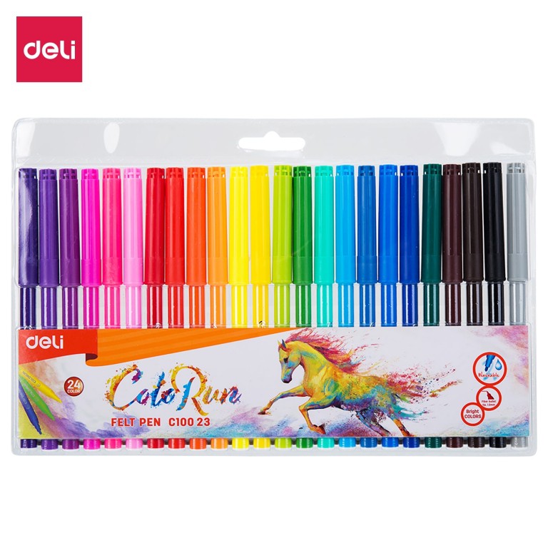

Фломастеры смываемые Deli EC10023 ColoRun, 24 шт. (EC10023), EC10023 ColoRun