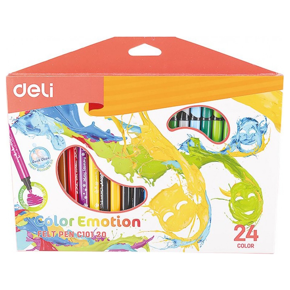 Фломастеры смываемые Deli EC10120 Color Emotion, 24 шт. (EC10120)