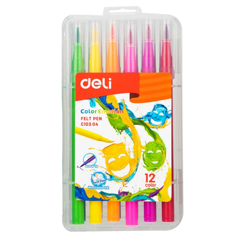 

Фломастеры смываемые Deli EC10304 Color Emotion, 12 шт. (EC10304), EC10304 Color Emotion