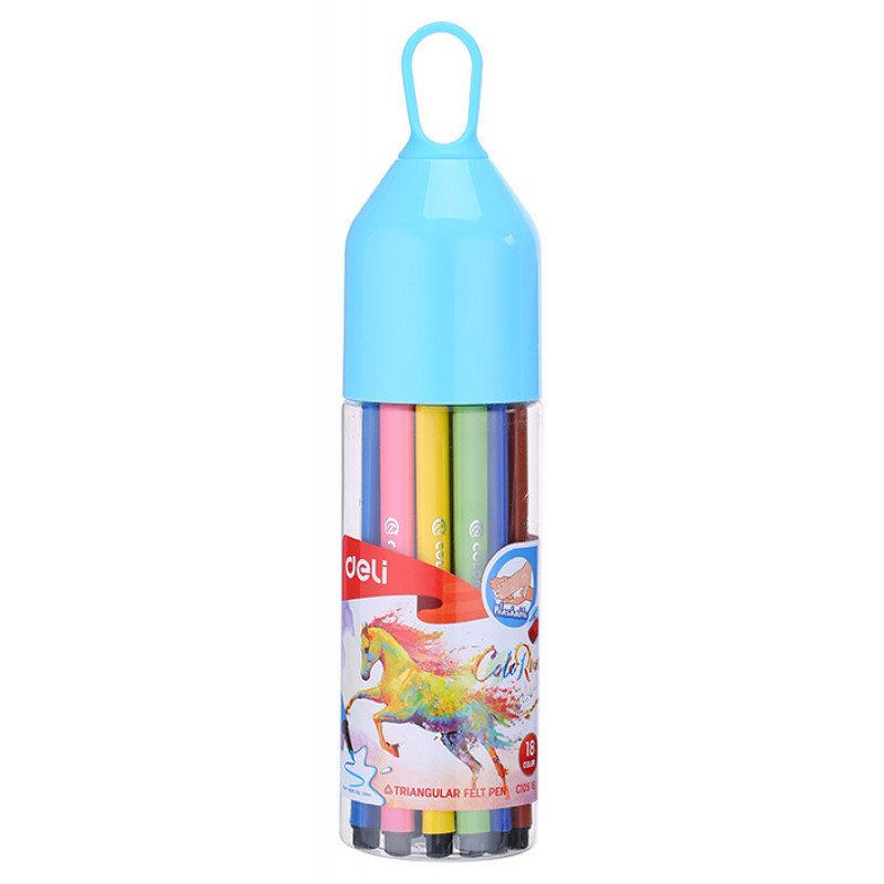 

Фломастеры смываемые Deli EC10516 ColoRun, 18 шт. (EC10516), EC10516 ColoRun