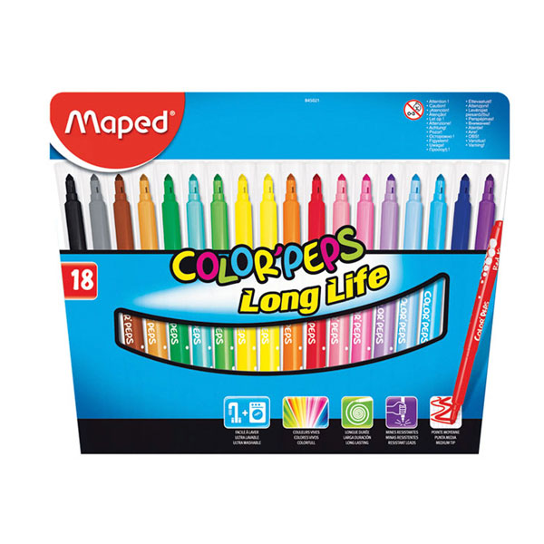 Фломастеры смываемые Maped 845021 Color Peps, 18 шт. (845021)