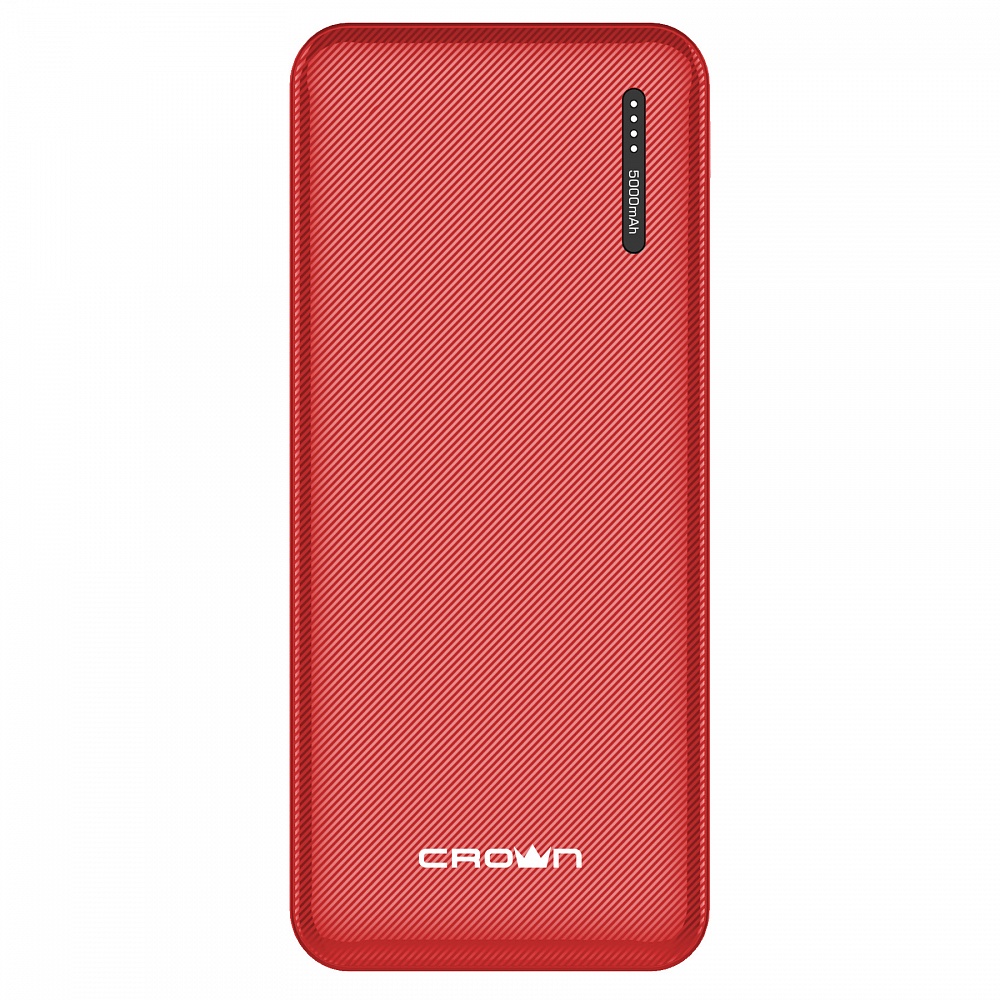 Портативный аккумулятор (Powerbank) Crown CMPB-5000, 5000mAh, 1xUSB, 2.1A, Type-C, красный - фото 1