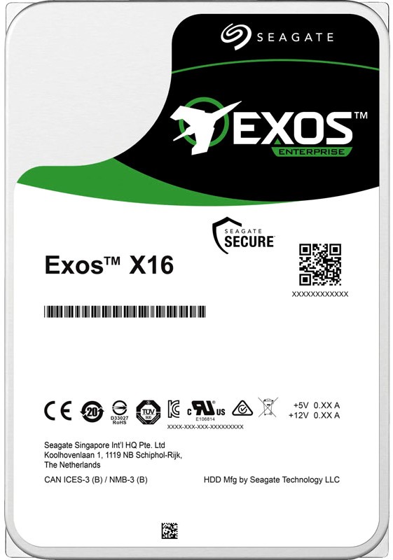 

Жесткий диск (HDD) Seagate 12Tb Exos X16, 3.5", 7.2K, 256Mb, 512e, SATA3 (ST12000NM001G)