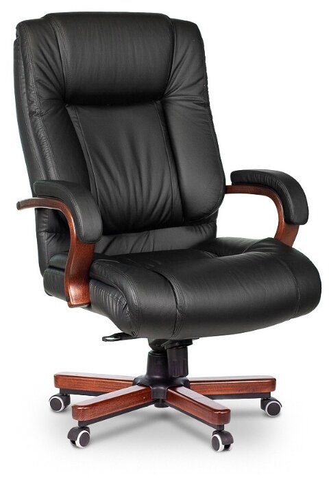 Кресло руководителя Бюрократ T-9925WALNUT, черный