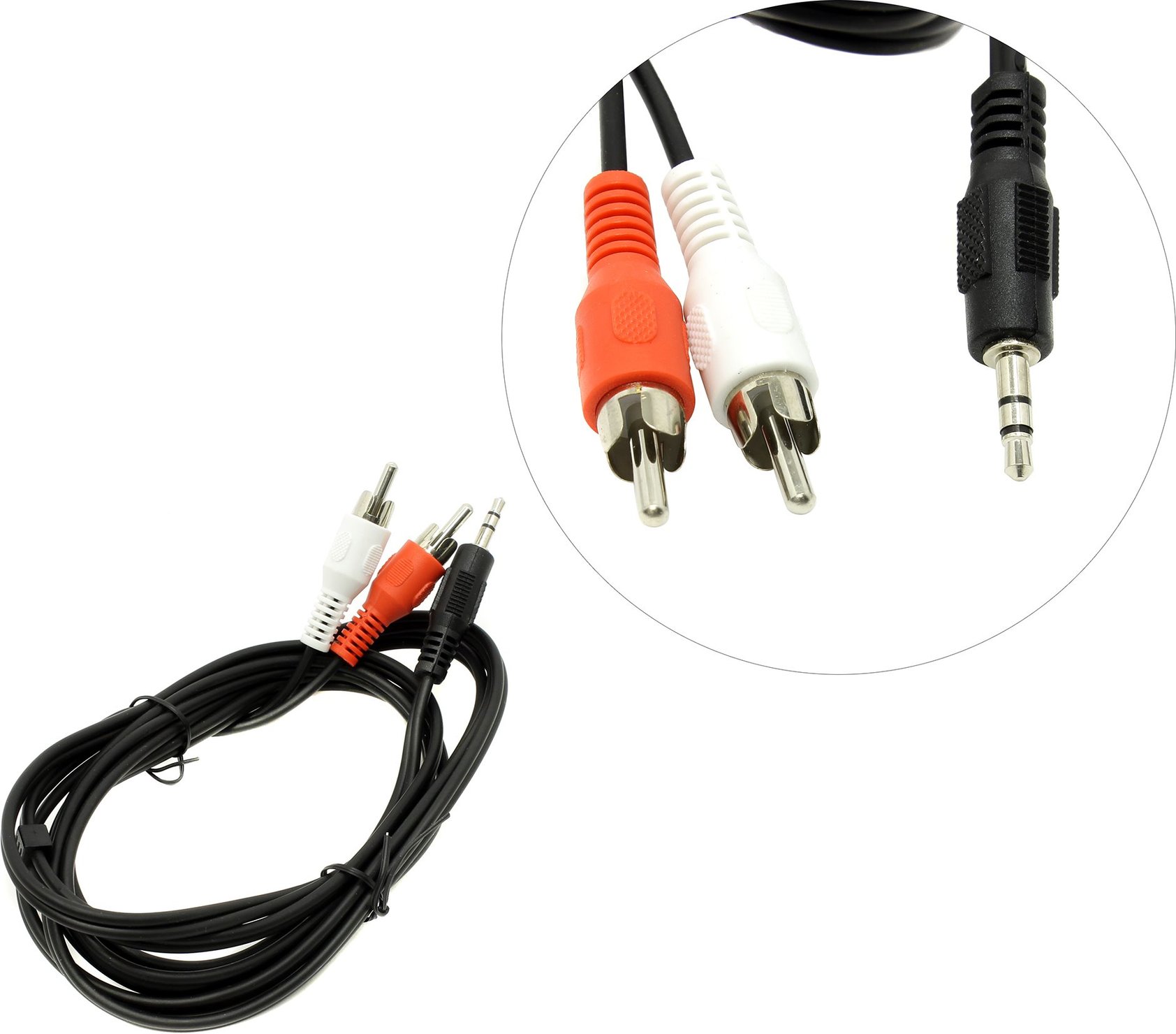 

Кабель Jack 3.5mm(M)-2xRCA(M), экранированный, 2м, черный Hama (H-48913/00048913)