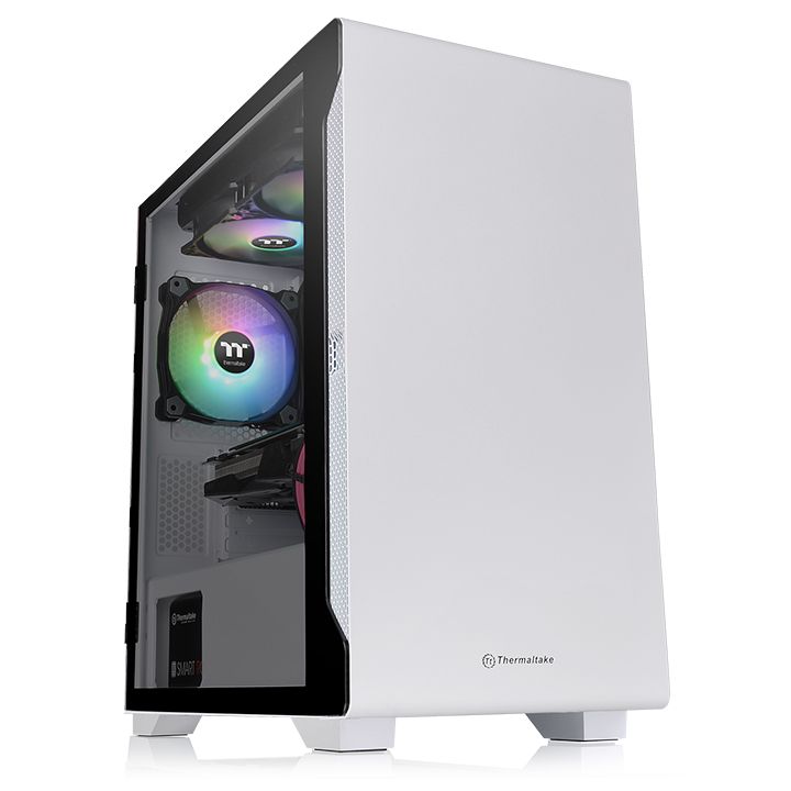 Корпус Thermaltake S100 TG Snow, mATX, Mini-ITX, Micro-Tower, USB 3.0, белый, Без БП (CA-1Q9-00S6WN-00)