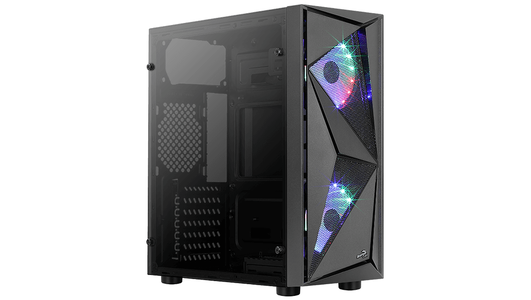 

Корпус AeroCool Glider-G COSMO-G-BK-V1, ATX, Midi-Tower, USB 3.0, RGB подсветка, черный, без БП (4710562754124), Glider-G