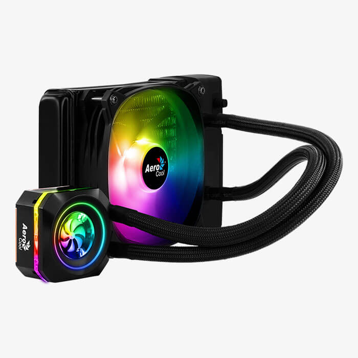

Жидкостное охлаждение AeroCool Pulse L120 F для Socket 115x/2066/2011/2011-3/1356/1366/775/AM4/AM3/AM3+/FM1/AM2+/FM2/FM2+, 200 Вт, 1x120мм, RGB LED, Pulse L120 F