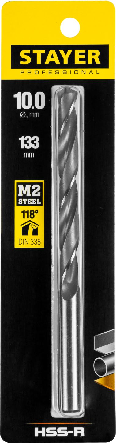 

Сверло ⌀1 см x 13.3 см/8.7 см, сталь М2, по металлу, STAYER Professional, 1 шт. (29602-10)