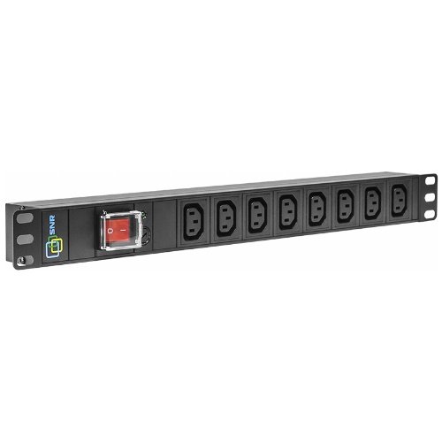 Блок розеток (PDU) SNR SNR-PDU-08A-W2, 1U, кол-во розеток:8 (8xC13), 10А, черный (SNR-PDU-08A-W2)