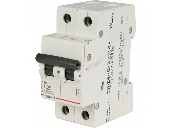 

Выключатель автоматический Legrand RX3 2P RX³ двухполюсный (2P/2П) 25А C 4.5кА (419699), RX3 2P