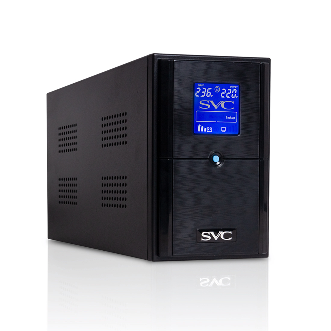 ИБП SVC V-1500-L-LCD, 1500 В·А, 900 Вт, EURO, розеток - 3, черный