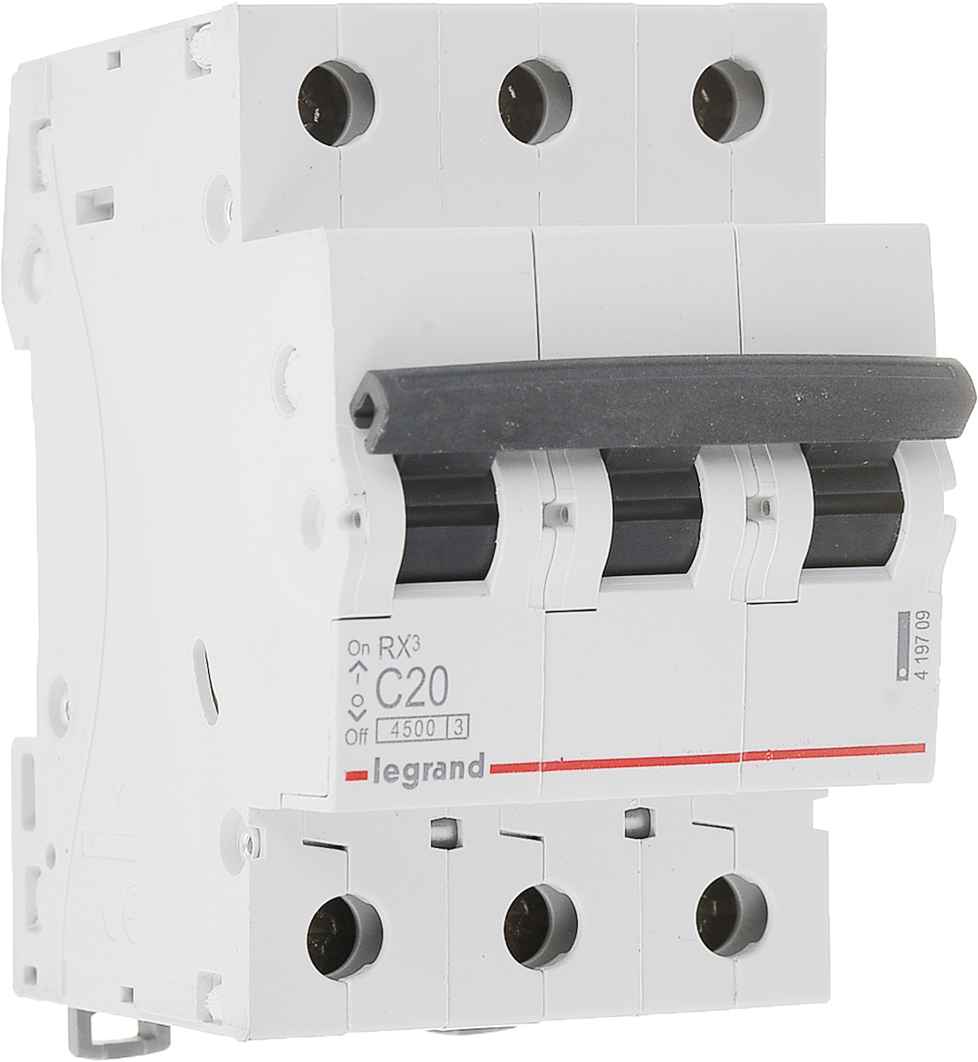 

Выключатель автоматический Legrand RX3 3P RX³ трехполюсный (3P/3П) 20А C 4.5кА (419709), RX3 3P