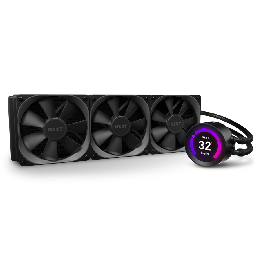 

Жидкостное охлаждение NZXT Kraken Z73 для Socket 115x/2066/2011/2011-3/1356/1366/1200/AM4/TR4/sWRX8/TRX40, 3x120мм, дисплей (RL-KRZ73-01), Kraken Z73