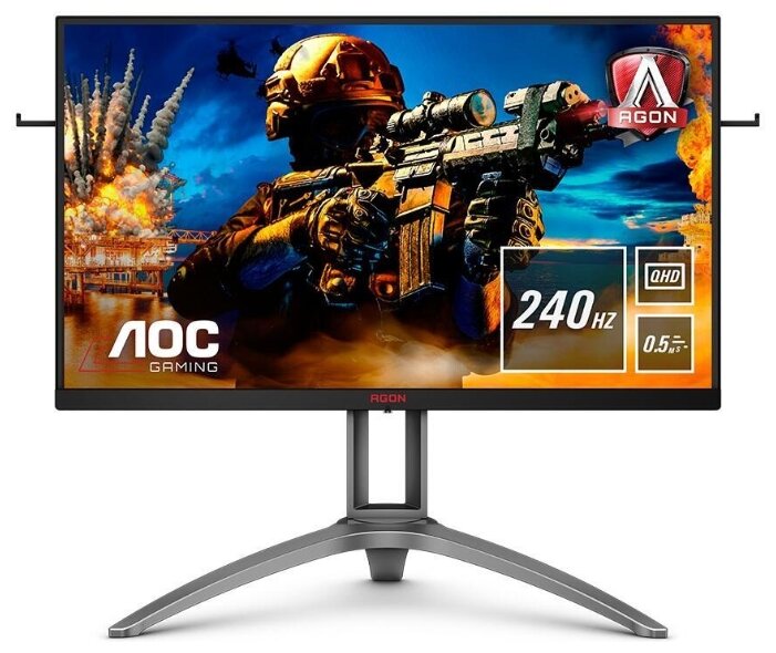 

Монитор 27" AOC AGON AG273QZ TN, 2560x1440 (16:9), 400кд/м2, 240 Гц, 0.5мс, FreeSync, HDMI, DisplayPort, USB-Hub, черный/серебристый, AG273QZ