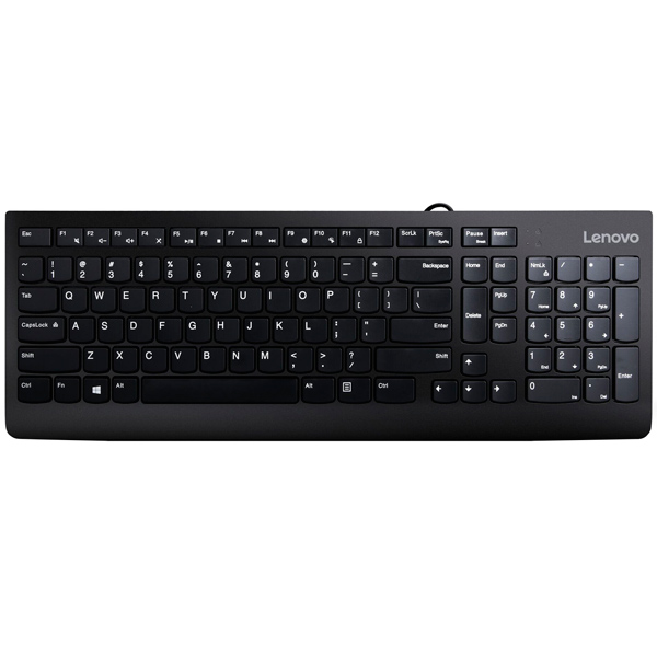 

Клавиатура проводная Lenovo 300, мембранная, USB, черный (GX30M39684), 300