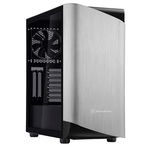 Корпус SilverStone SETA A1, ATX, Midi-Tower, 2xUSB 3.0, USB Type-C, RGB подсветка, черный/серебристый, без БП (SST-SEA1SB-G)