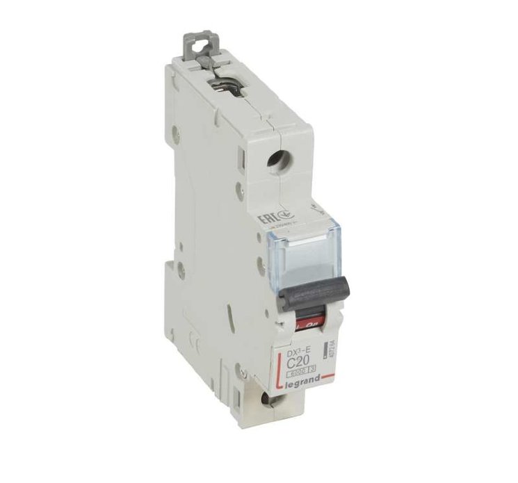 

Выключатель автоматический Legrand DX3-E 1P однополюсный (1P/1П) 20А C 6кА (407264), DX3-E 1P