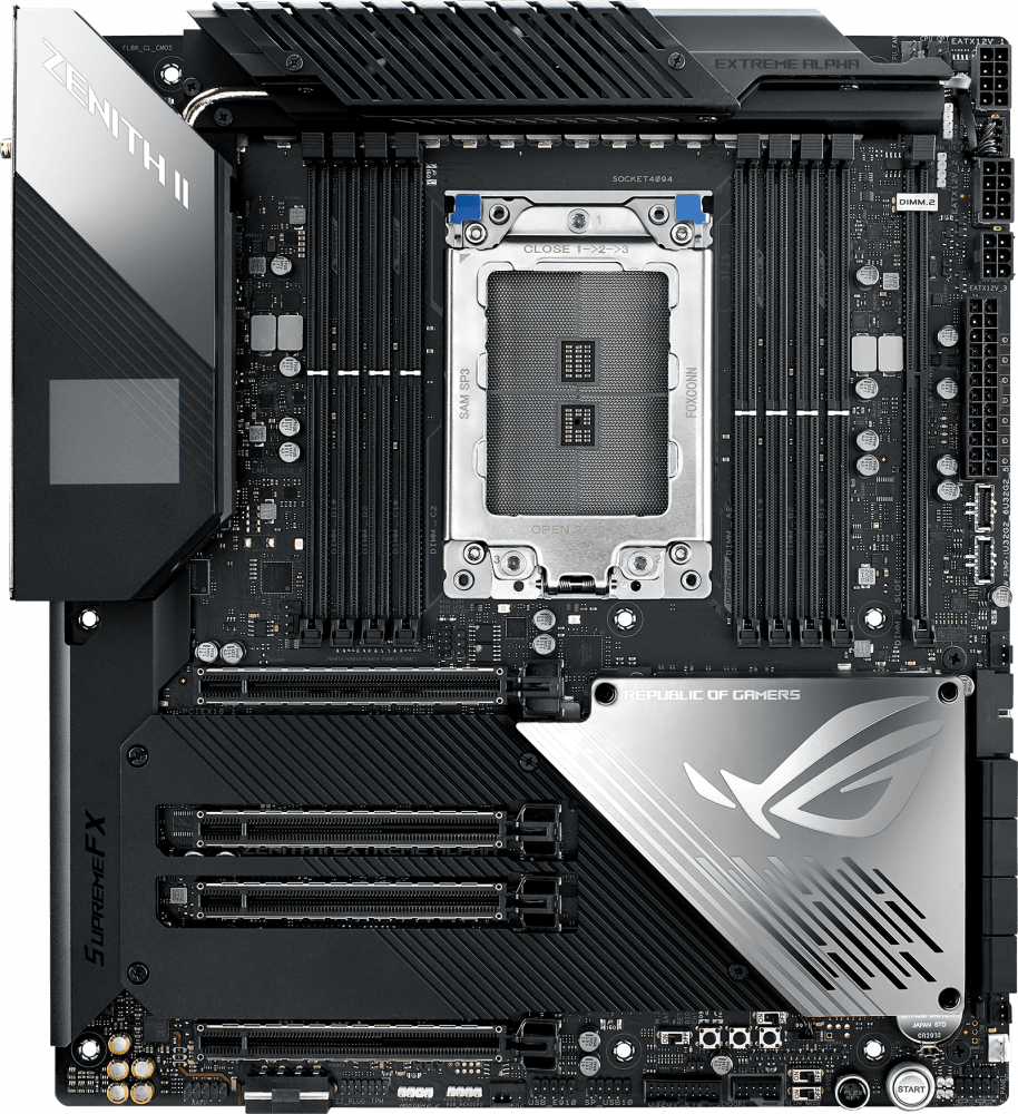 

Материнская плата ASUS ROG ZENITH II EXTREME ALPHA, SocketTRX4, AMD TRX40, 8xDDR4, 4PCI-Ex16, 8SATA3, 7.1-ch, GLAN, 10GLAN, 16, 2USB Type-C, EATX, Retail, ROG ZENITH II EXTREME ALPHA