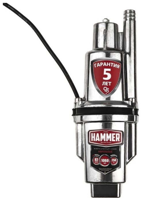 

Электрический водяной насос Hammer NAP250UC(10), 250Вт, погружной, колодезный, производительность 1.06 м³/час, глубина погружения 3м, 3.5кг (131-045), NAP250UC(10)