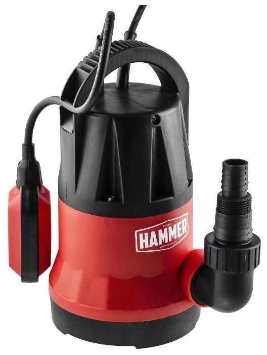 

Электрический водяной насос Hammer NAP250CD, 250Вт, погружной, дренажный, производительность 6 м³/час, глубина погружения 7м, 3.9кг (131-050), NAP250CD