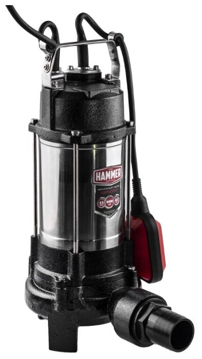 

Электрический водяной насос Hammer NAP1100FD, 1100Вт, погружной, фекальный, производительность 16 м³/час, глубина погружения 7м, 15.6кг (131-056), NAP1100FD