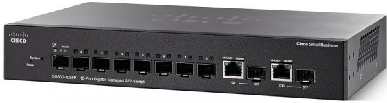 

Коммутатор Cisco SG350-10SFP, управляемый, кол-во портов: 8x1 Гбит/с, кол-во SFP/uplink: combo RJ-45/SFP 2x1 Гбит/с, установка в стойку (SG350-10SFP-K9-EU), SG350-10SFP