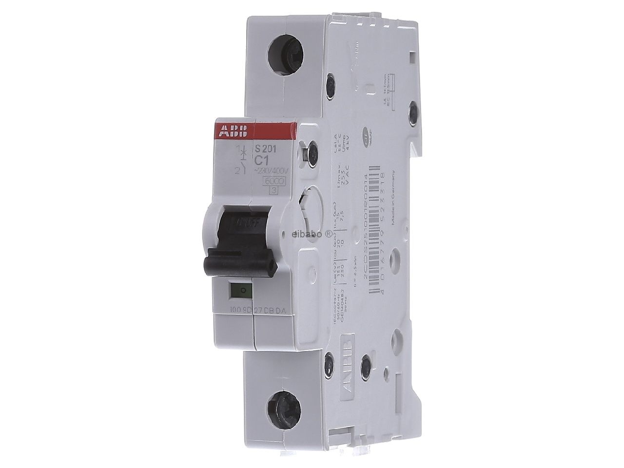 

Выключатель автоматический ABB S201-C1 S200 однополюсный (1P/1П) 1A C 6кА (2CDS251001R0014), S201-C1