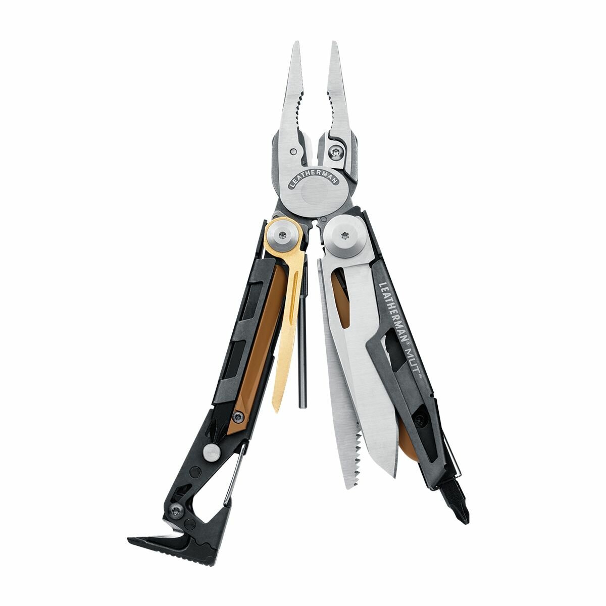 

Мультитул пассатижи 16 в 1, чехол, черный/серебристый, LEATHERMAN MUT (850112N), MUT