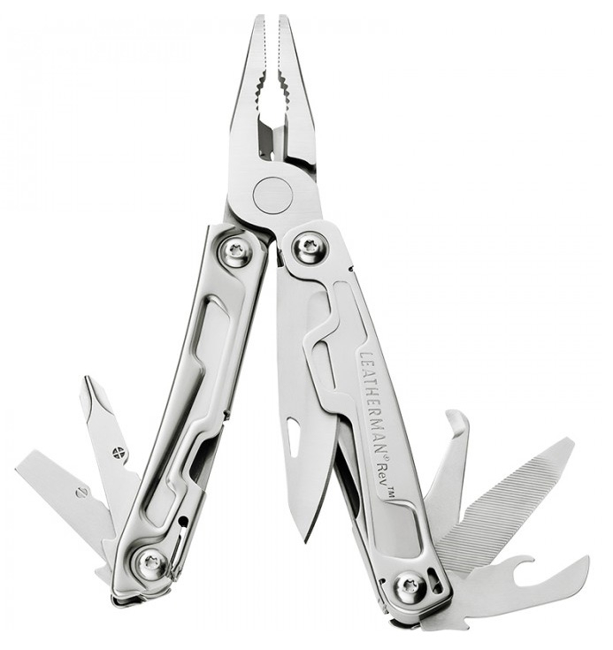 

Мультитул пассатижи 14 в 1, серебристый, LEATHERMAN REV (832130), REV