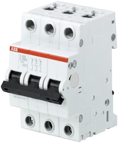 

Выключатель автоматический ABB S203-C100 S200 трехполюсный (3P/3П) 100A C 6кА (2CDS253001R0824), S203-C100
